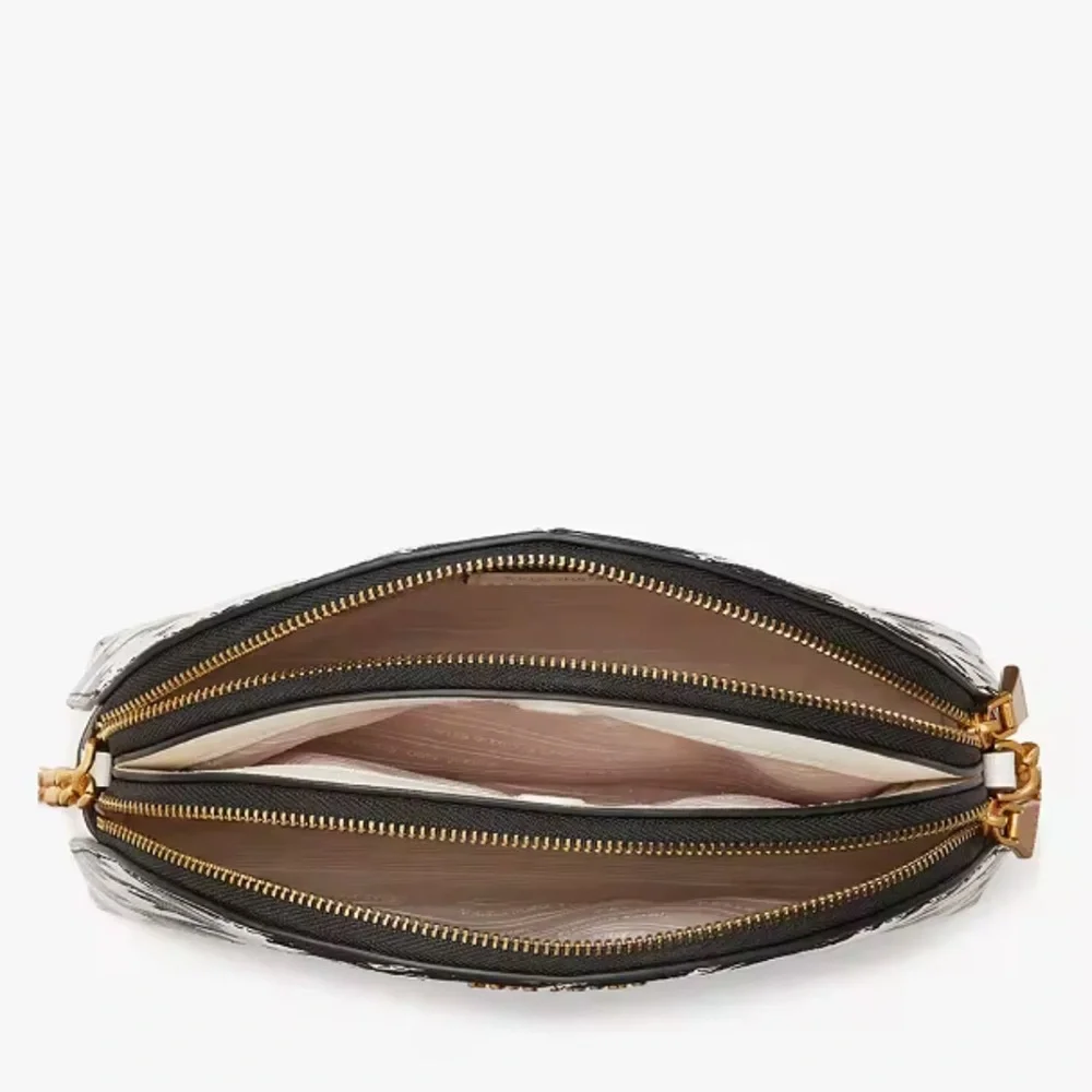 NWT Kate Spade Morgan Painterly Houndstooth Double-zip Dome Crossbody